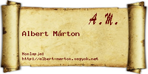 Albert Márton névjegykártya